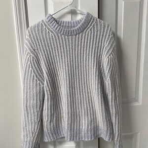 Cozy Striped Sweater - light blue White